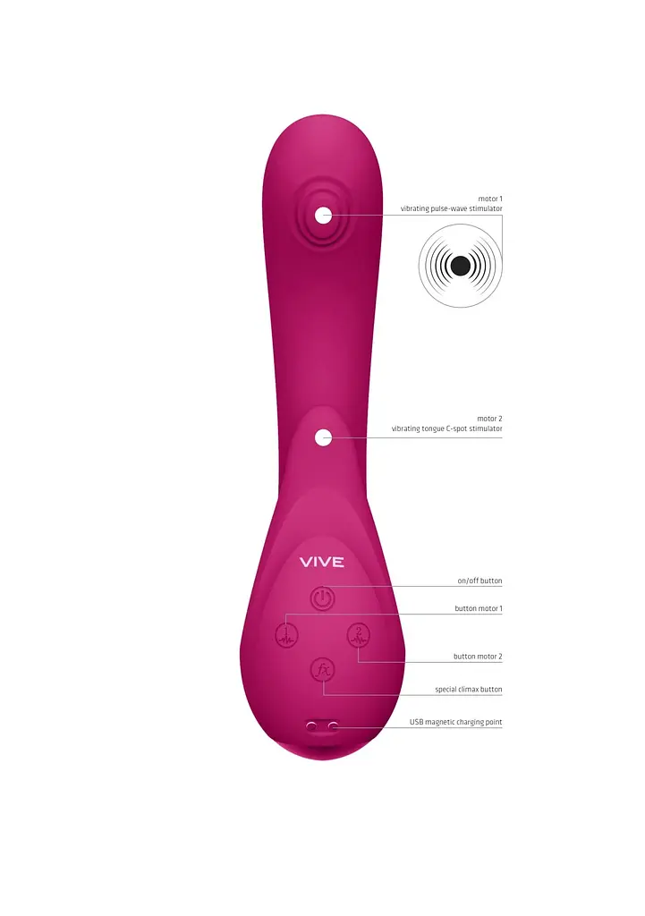 Вибратор Vive Miki 22 см (розовый) - фото 4