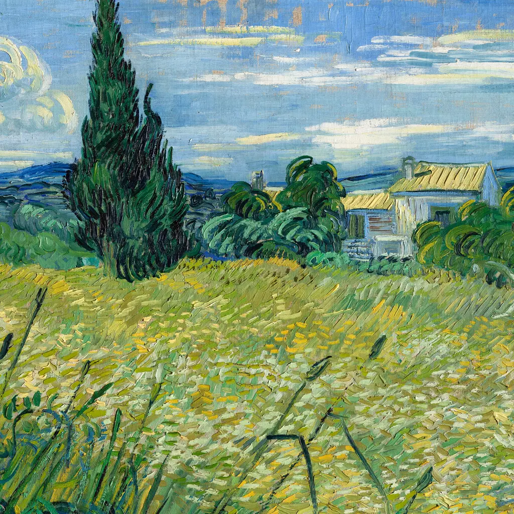Інтер'єрна картина Зелене пшеничне поле з кипарисом, Ван Гог, Vincent van Gogh, Green Field, інтер'єрний декор, 48×60 см (id3035) - фото 6