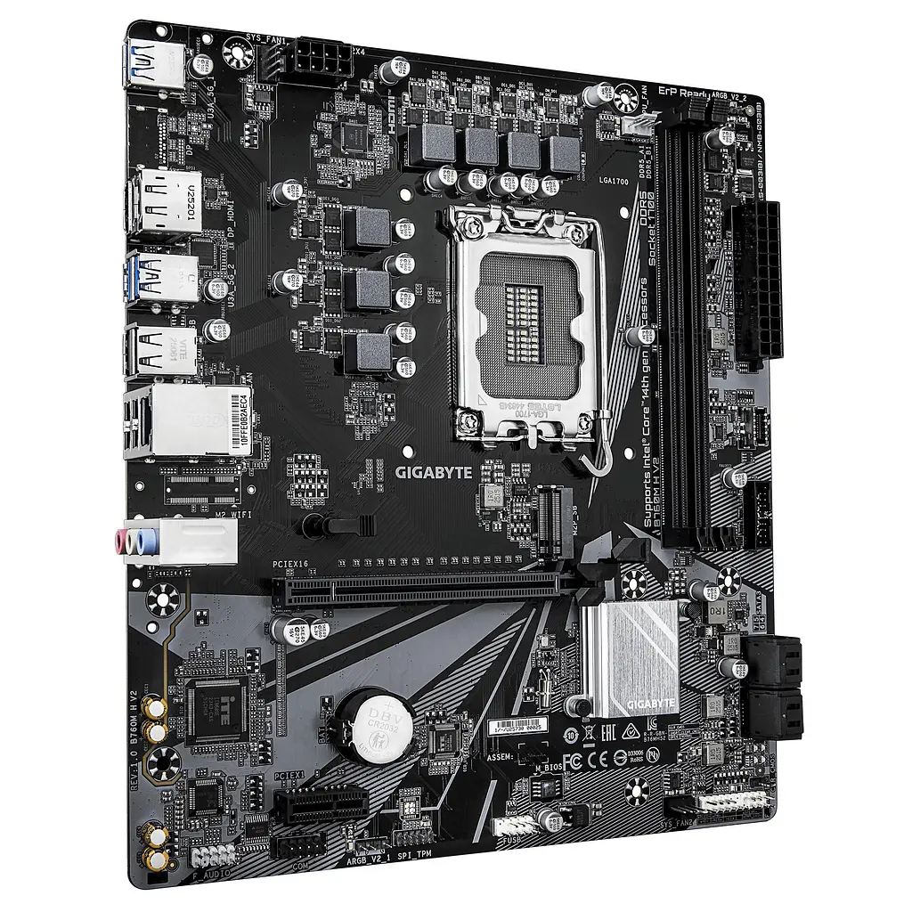 Gigabyte Материнська плата B760M H V2 s1700 B760 2xDDR4 M.2 HDMI DP mATX - фото 2