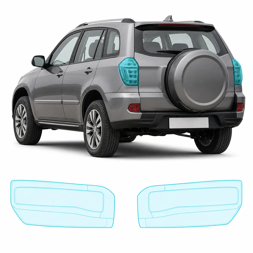 Антигравійна захисна бронеплівка за лекалами для Chery Tiggo 3 II 2014-2019 - задні ліхтарі стопи