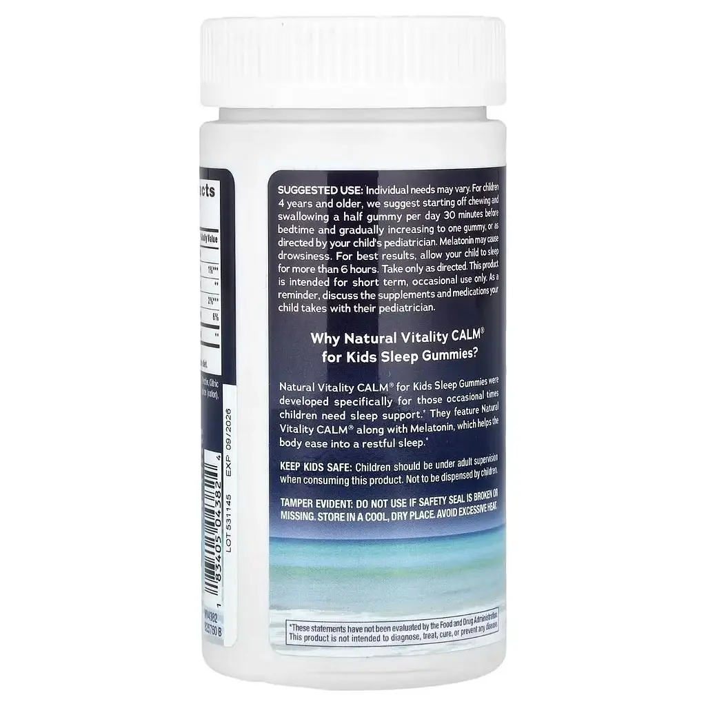 Дитячий сон та розслаблення Natural Vitality CALM Kids Sleep Gummies With Melatonin смак ягід 60 жувальних цукерок - фото 3