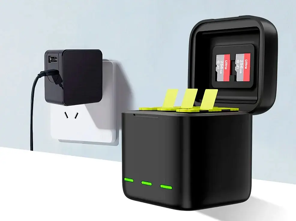 Зарядний пристрій Telesin Charger Box + Battery 3шт для GoPro 9/10/11 (GP-BNC-902-B) [87677] - фото 4