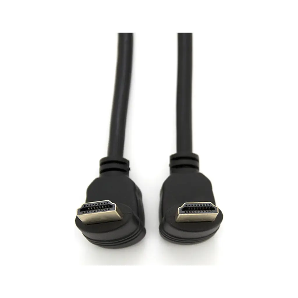 Кабель мультимедійний HDMI M to HDMI M 1.0m V1.4 90° corner black Merlion (YT-HDMI-1.0m/90°-90°) - фото 3