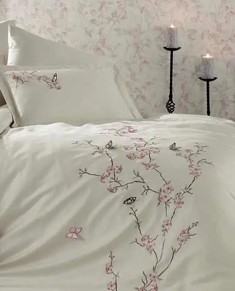 Комплект постельного белья Dantela Vita Butterfly Beige с вышивкой Евро Разноцветный 000230376 - фото 3