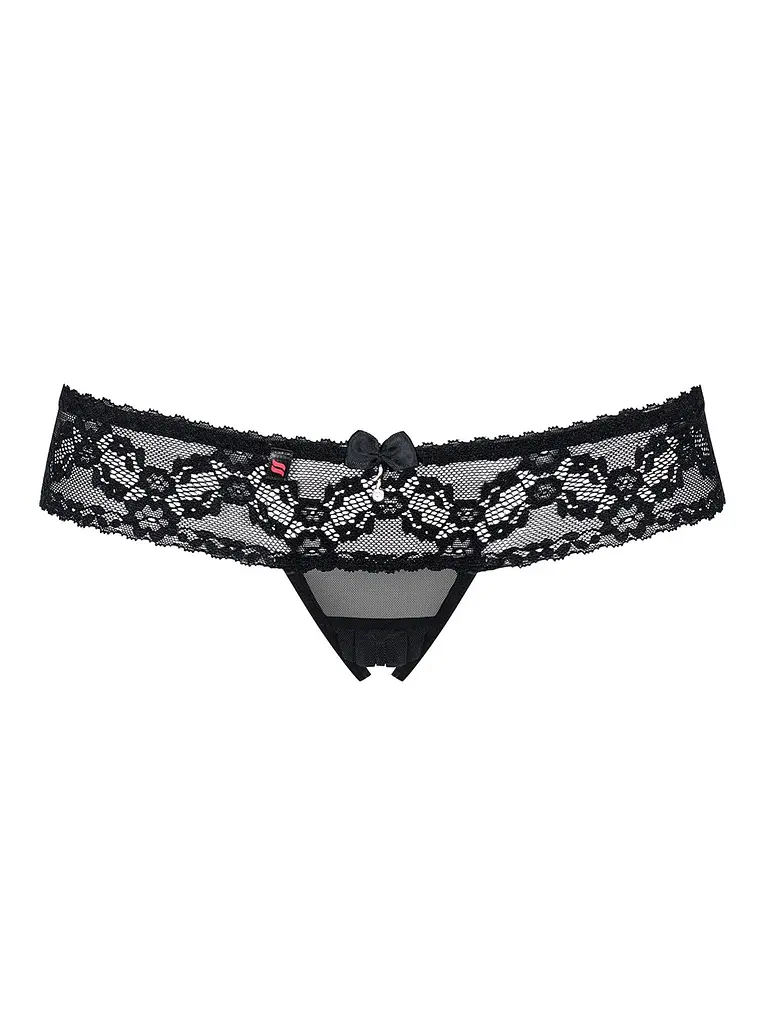 Стринги с открытой промежностью Obsessive 837 L/XL черный - фото 3