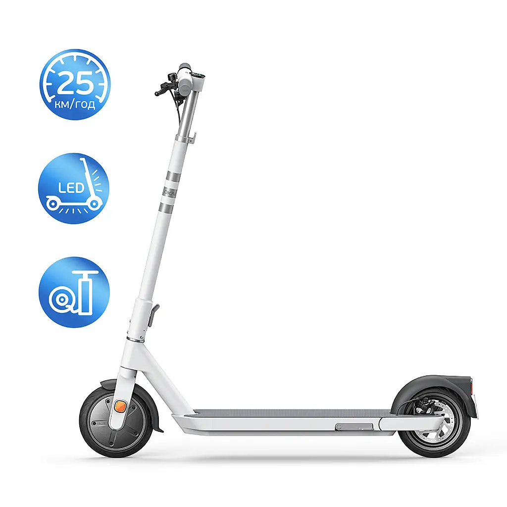 Електросамокат OKAI ES20-NEON White 9", 300(600)W, 9.8Ah, 40km, 25km\h, 20%, NFC, App, 16kg (ES20-W) - фото 4
