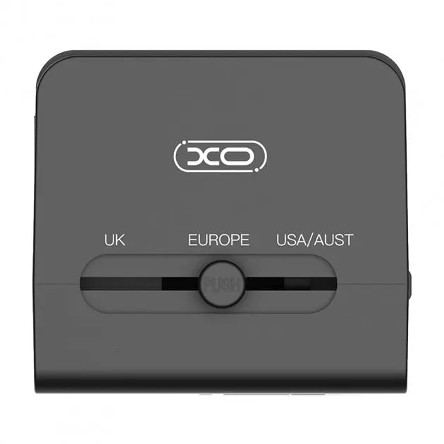Мережевий фільтр XO WL01 charger can use for all countries for UK, EU, US Black - фото 5