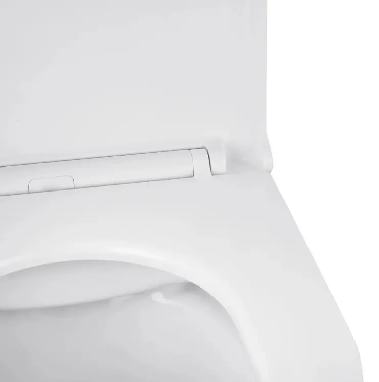 Унітаз підвісний безобідковий Kroner Harz WHI493736 RIMLESS з сидінням Slim Duroplast / Soft-close / Quick relase (KH493736WHIR) (CV029609) - фото 5