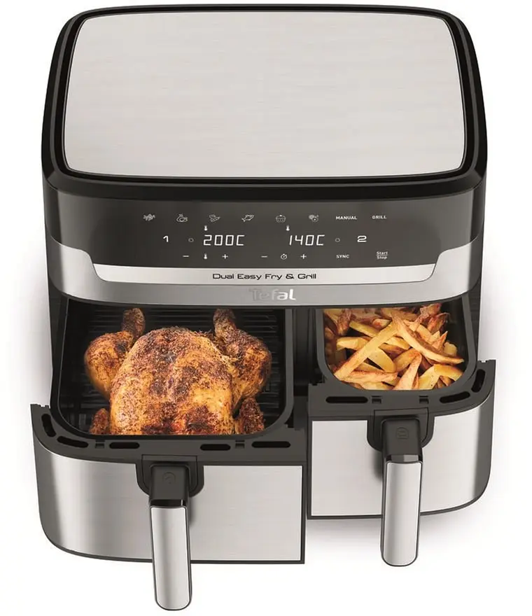 Аерогриль Tefal Dual EasyFry & Grill AirFryer сіро-чорний 2700 Вт (EY905D10) - фото 12