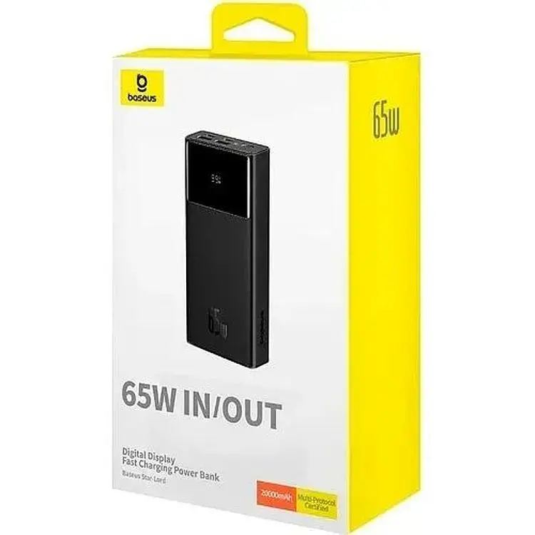 Портативна батарея Baseus Star-Lord Digital Display Fast Charging 20000 mAh 65W P10022906113-00 Black - фото 3