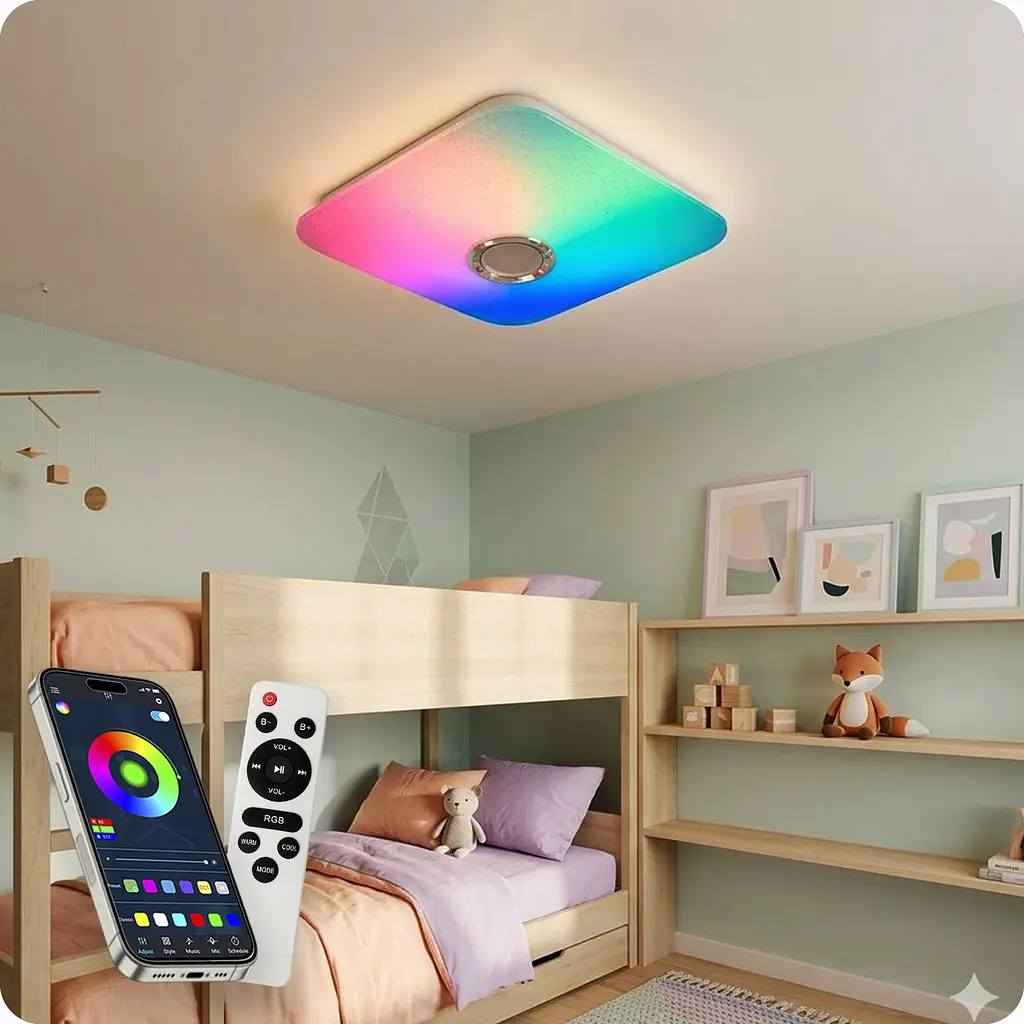Люстра світлодіодна 517 Dlight RGB з пультом і колонкою 80Вт Білий (02149) - фото 11