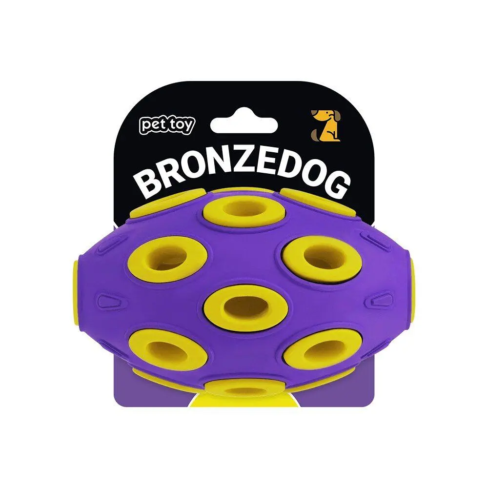 Іграшка для собак BronzeDog Jumble Airball 12 см фіолетово-жовтий - фото 2