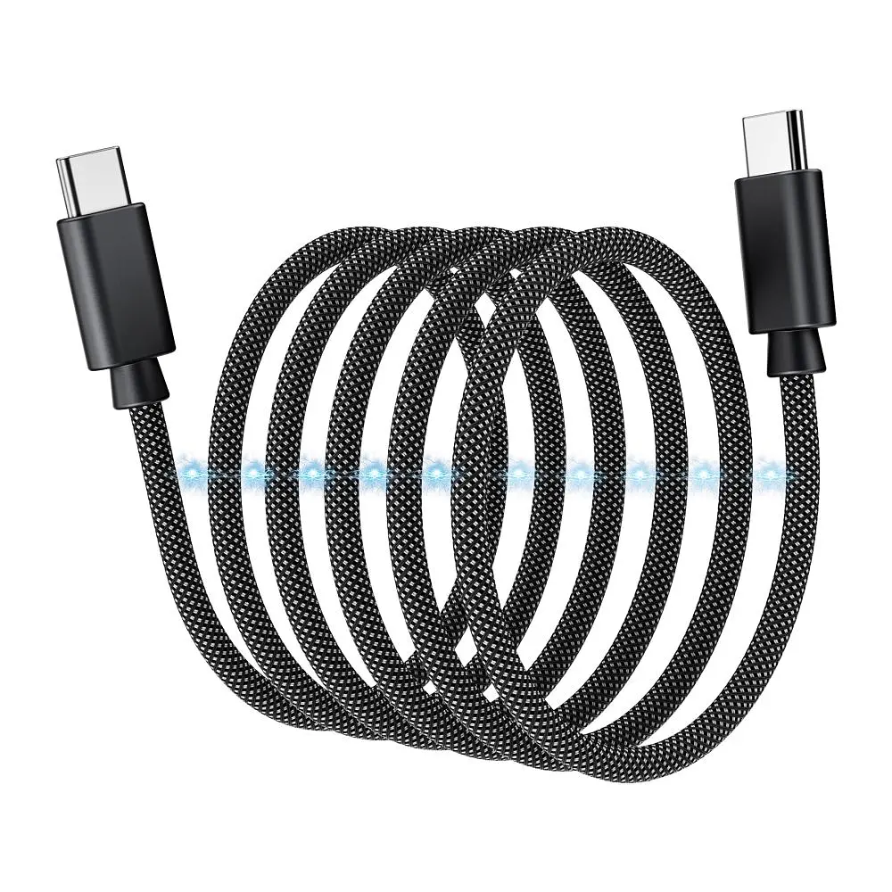 Кабель Choetech XCC-1052 Black USB-C to USB-C Magnetic PD3.1 240W 1.2m (43-00129) - фото 4