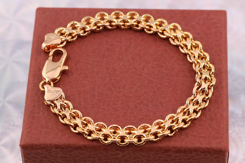 Браслет Xuping Jewelry бісмарк 24,5 см 8 мм золотистий