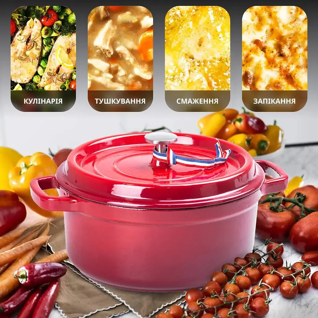 Каструля чавунна TS Kitchen Staub HPFLG1 RED 23 см 3л - фото 8