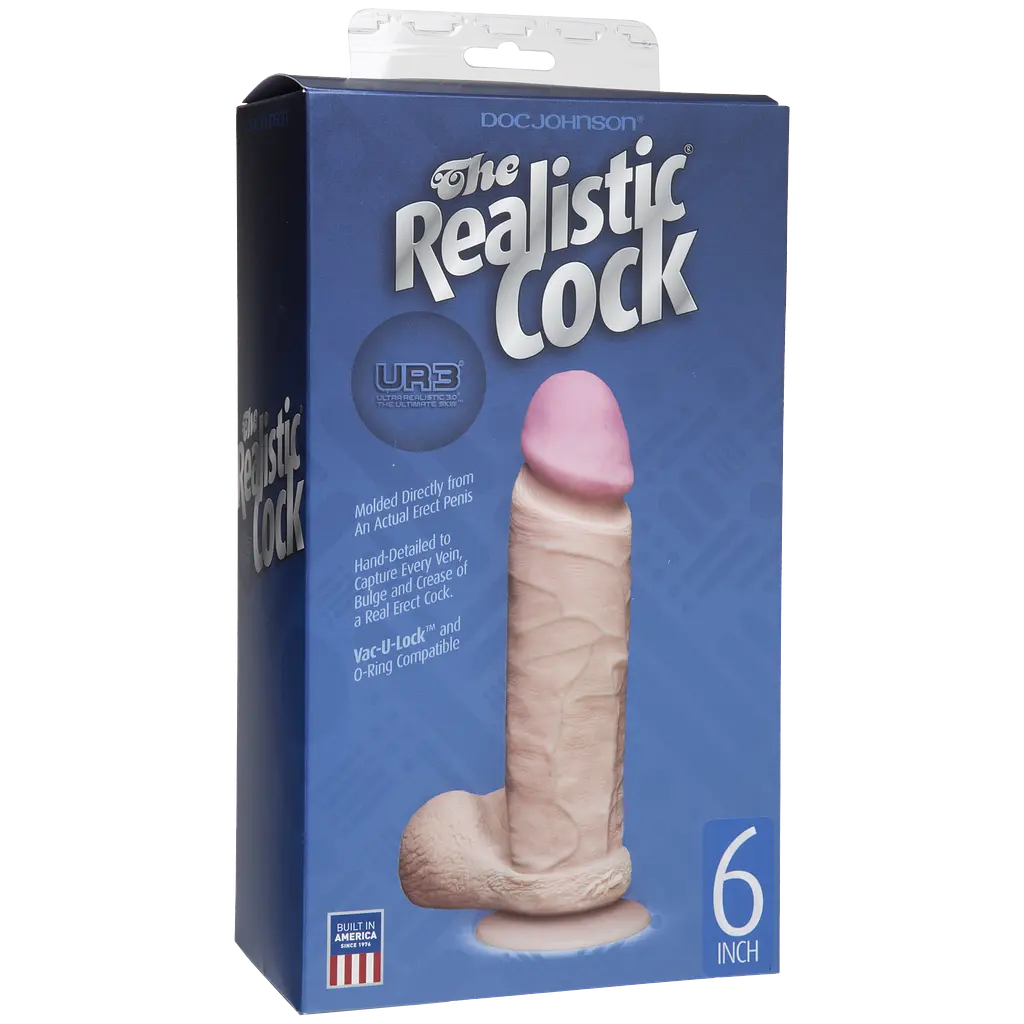 Реалістичний фалоімітатор Doc Johnson The Realistic Cock ULTRASKYN 6”, 15.7х4.3 см - фото 3