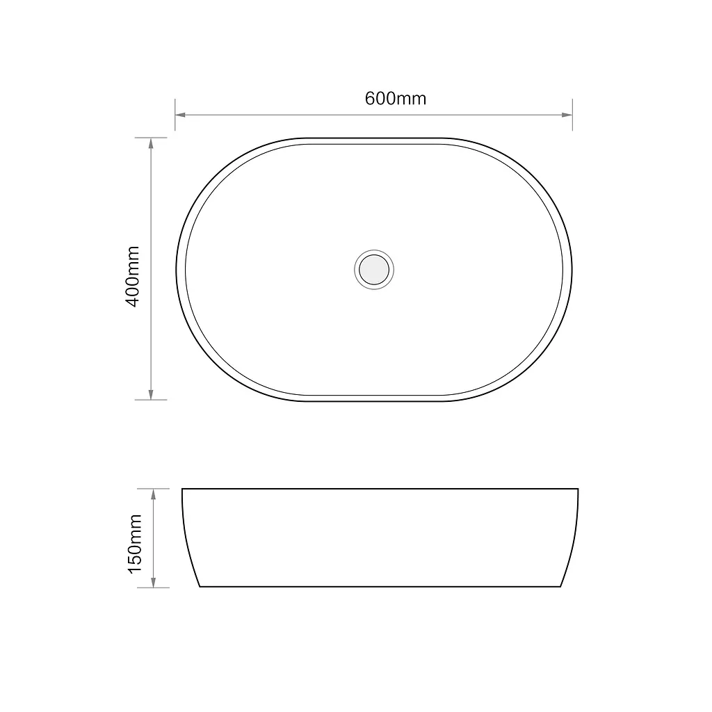 Умывальник накладной Mixxus Premium Ellipse-0105 Edge Gold 600x400x150 мм MP6564, Белый - фото 8