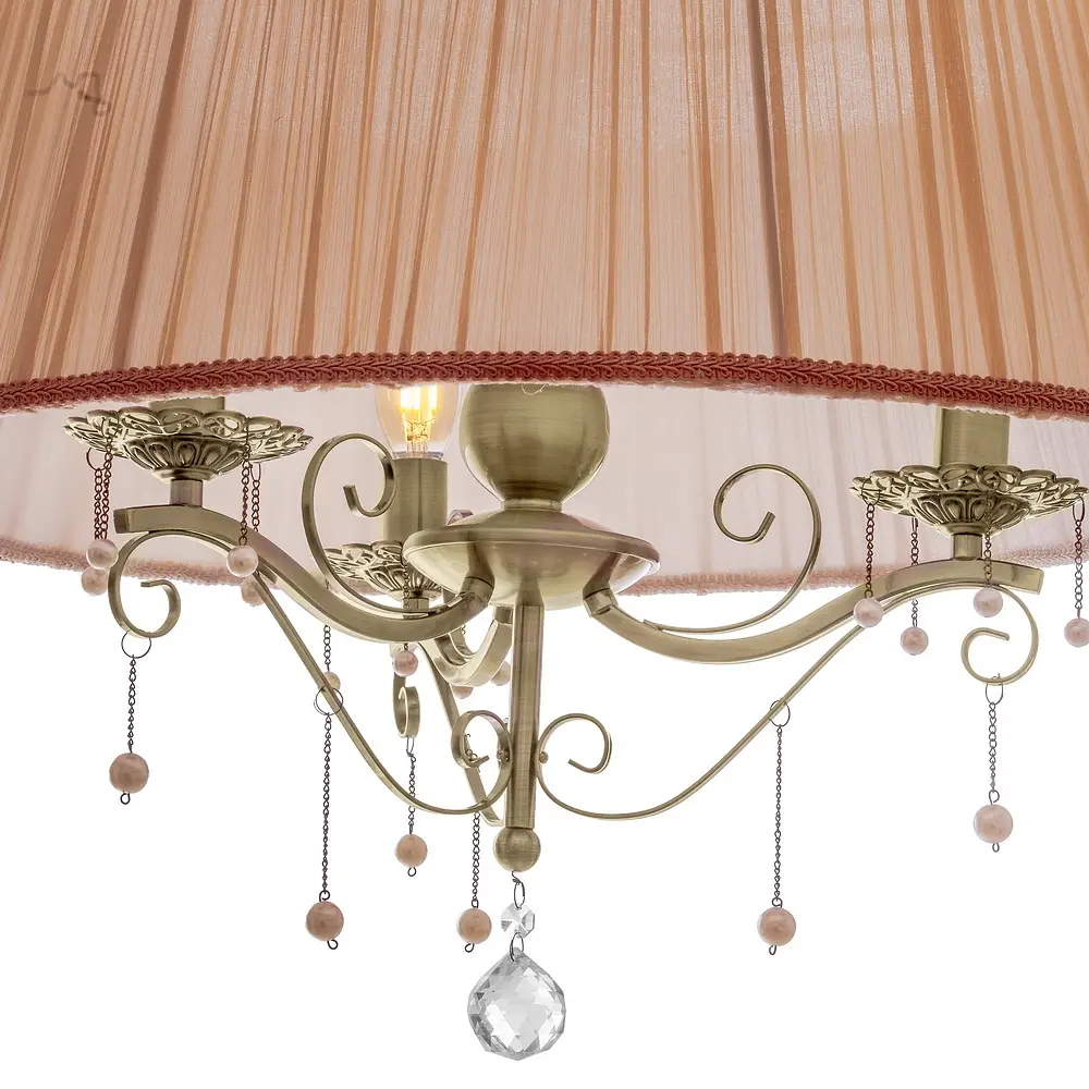 Люстра подвесная Brille прованс с абажуром E14 40W BZ (BCL-675S/3) - фото 4