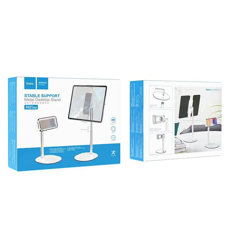 Тримач настільний Hoco Streamline series tablet desktop stand PH31 Plus 4.7-12.9 білий - фото 4