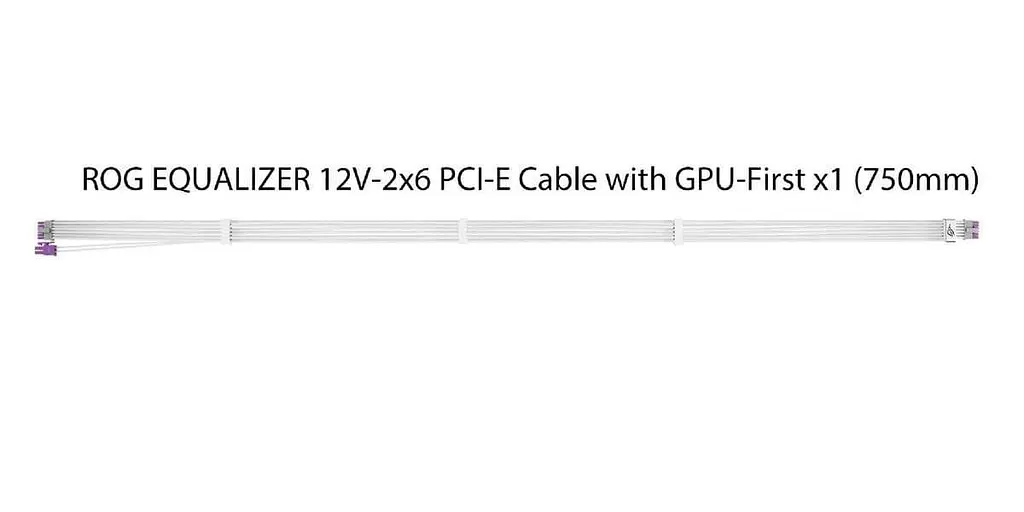 Кабель для відеокарти Asus ROG Equalizer 12V-2x6 ATX 3.1 PCIe 5.1 White (90YE00BP-B0QA00) - фото 7