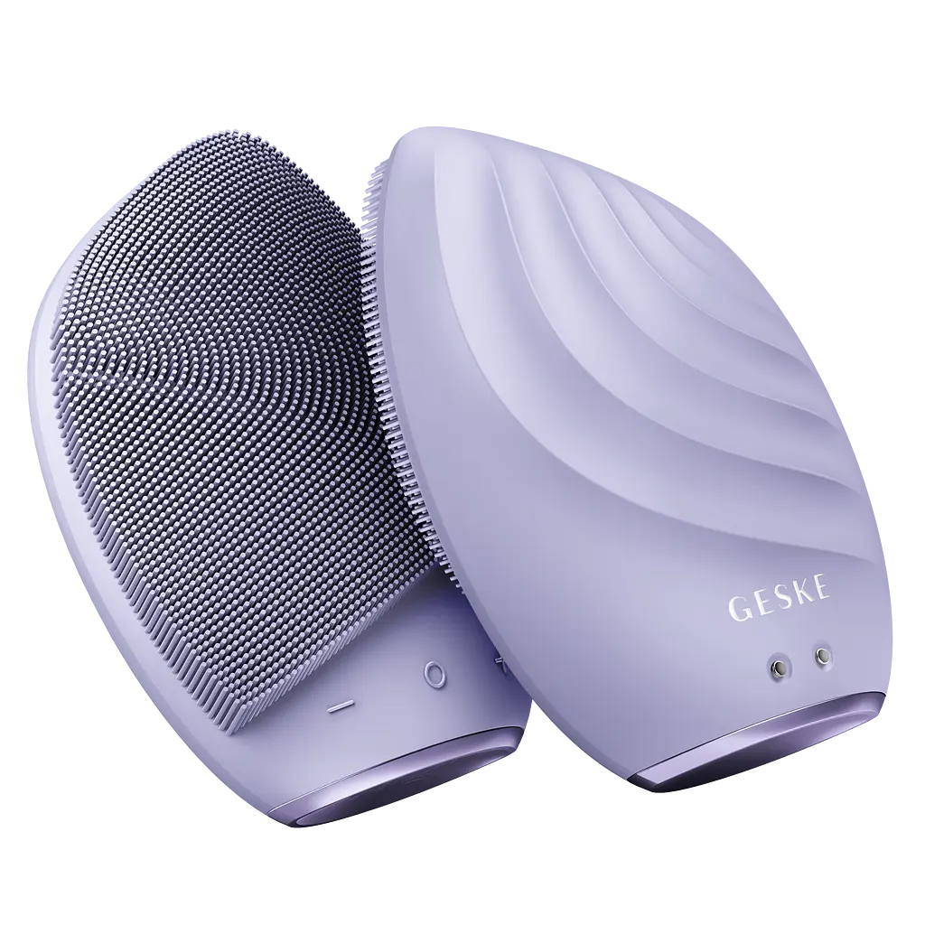 Електронна звукова щітка для обличчя GESKE Sonic Facial Brush 5 в 1 фіолетова - фото 3