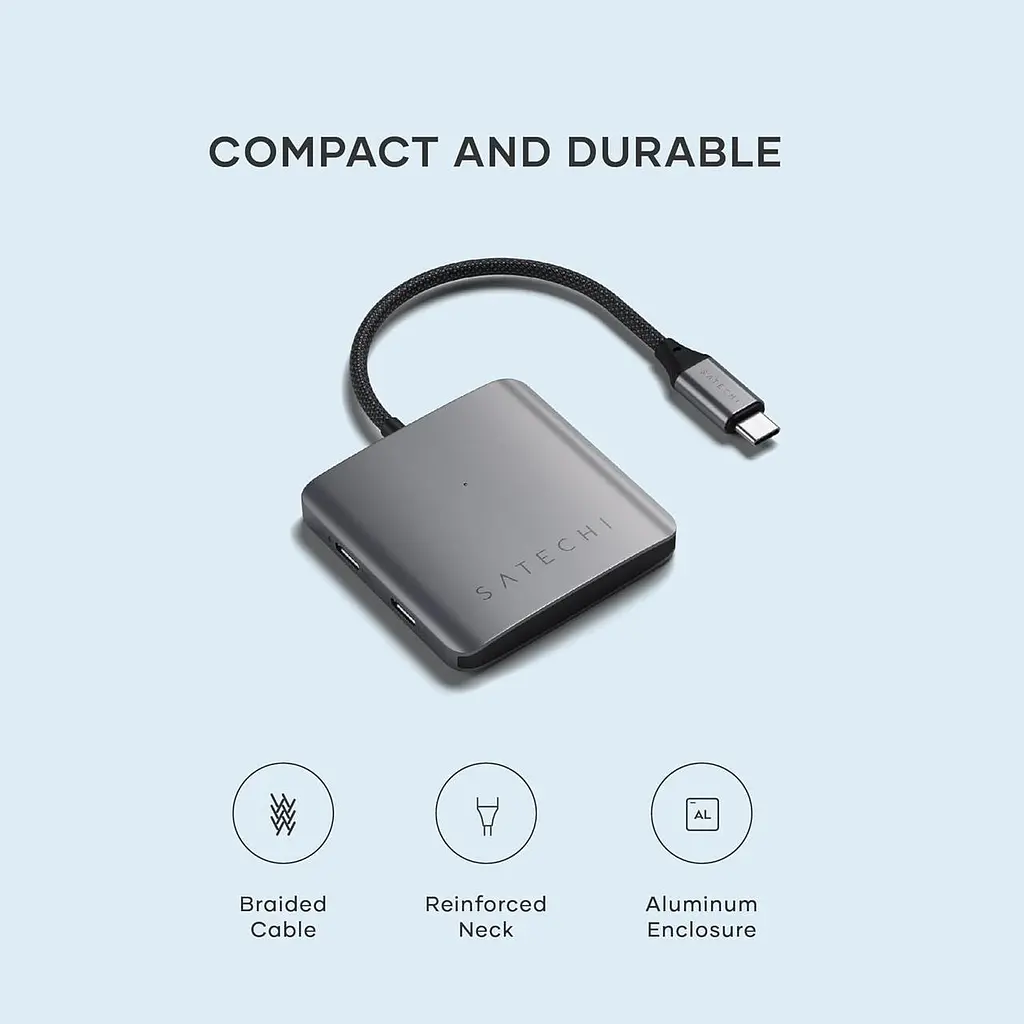USB-C хаб Satechi 4-в-1 з USB 3.2 10Gbps та зарядкою PD 100W - фото 4