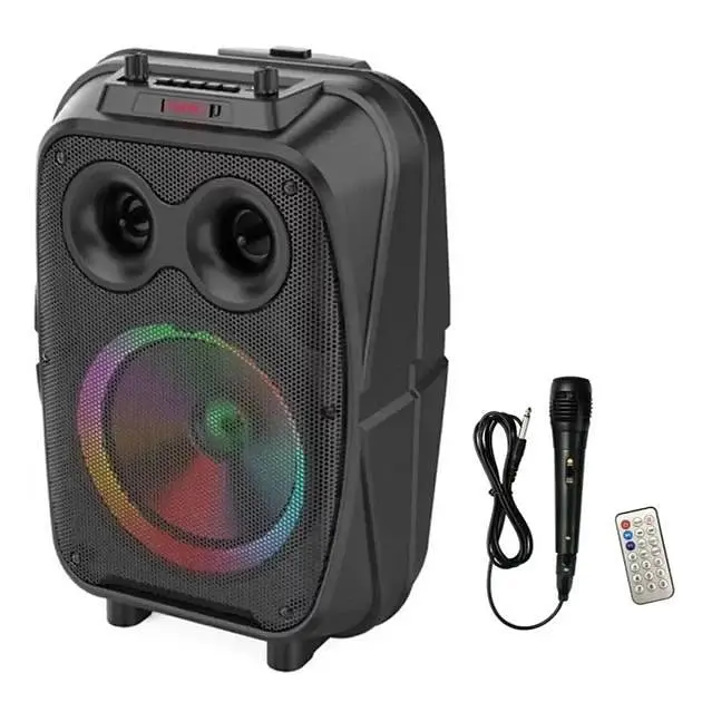 Портативна Bluetooth колонка RIAS ZQS - 8120 8 RGB Валіза з караоке 3000 mAh 20W Black - фото 4