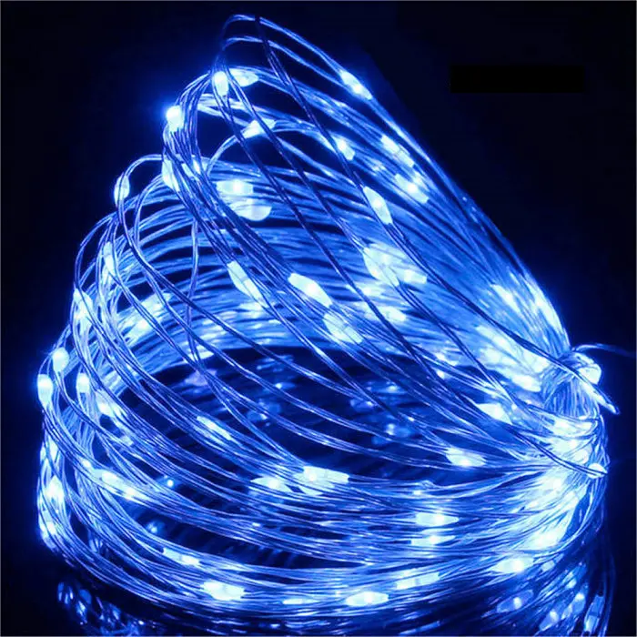 Гірлянда Роса Нитка 30 LED на батарейках 3 м Синій - фото 3