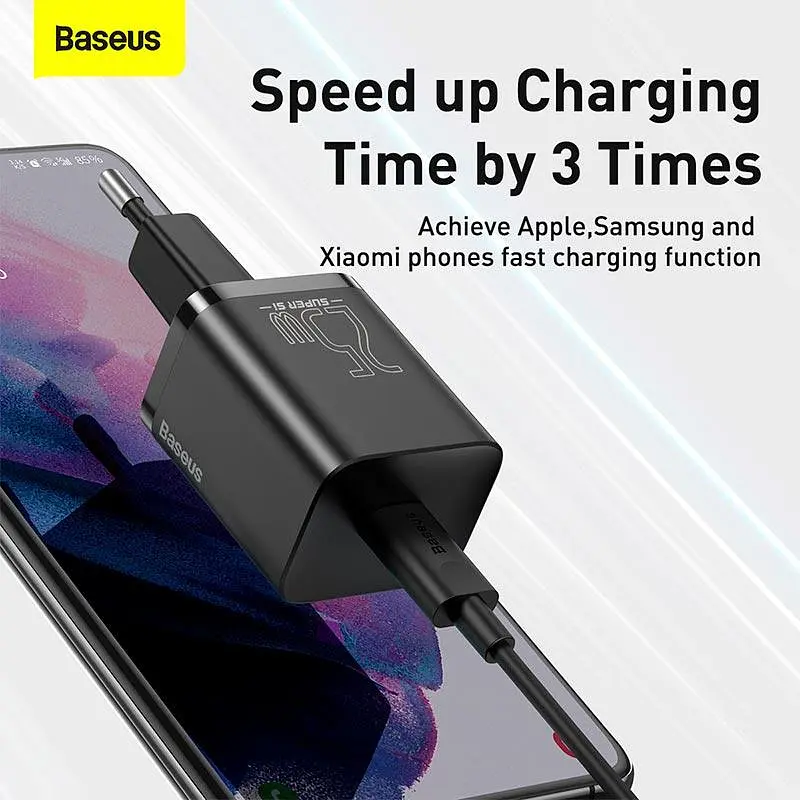 Зарядное устройство Адаптер питания Baseus Super Si Quick Charger 1 USB-C 25 W черный - фото 7