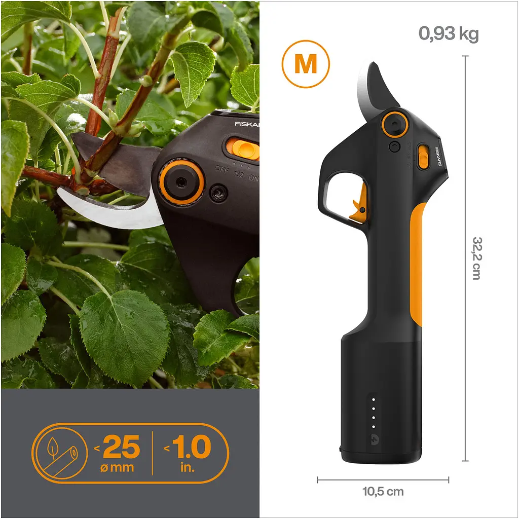 Акумуляторний площинний секатор Fiskars ePruner M з акумулятором (1082297) - фото 2