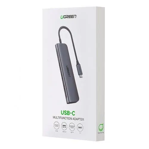 USB-хаб Ugreen CM195 ​​USB Type-C 6 in 1 (70410) Space Gray - фото 2