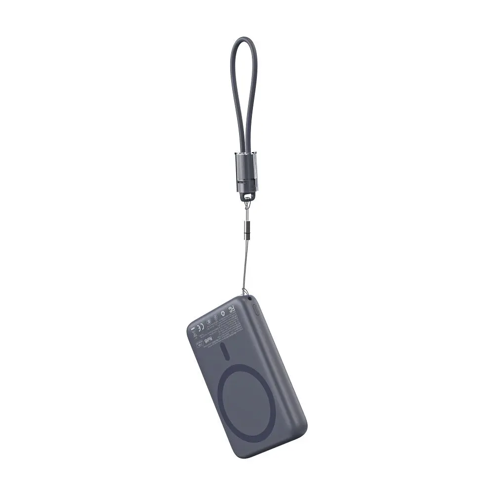 Повербанк 10000mAh Choetech B862 Grey 22.5W QC3.0 PD3.0 бездротова магнітна зарядка MagSafe (43-00168) - фото 4