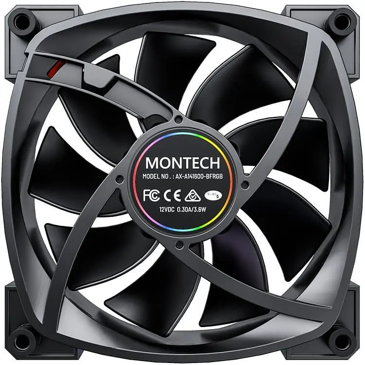Вентилятор MONTECH 140MM AX140 PWM BLACK (AX140 PWM BLACK) - фото 3