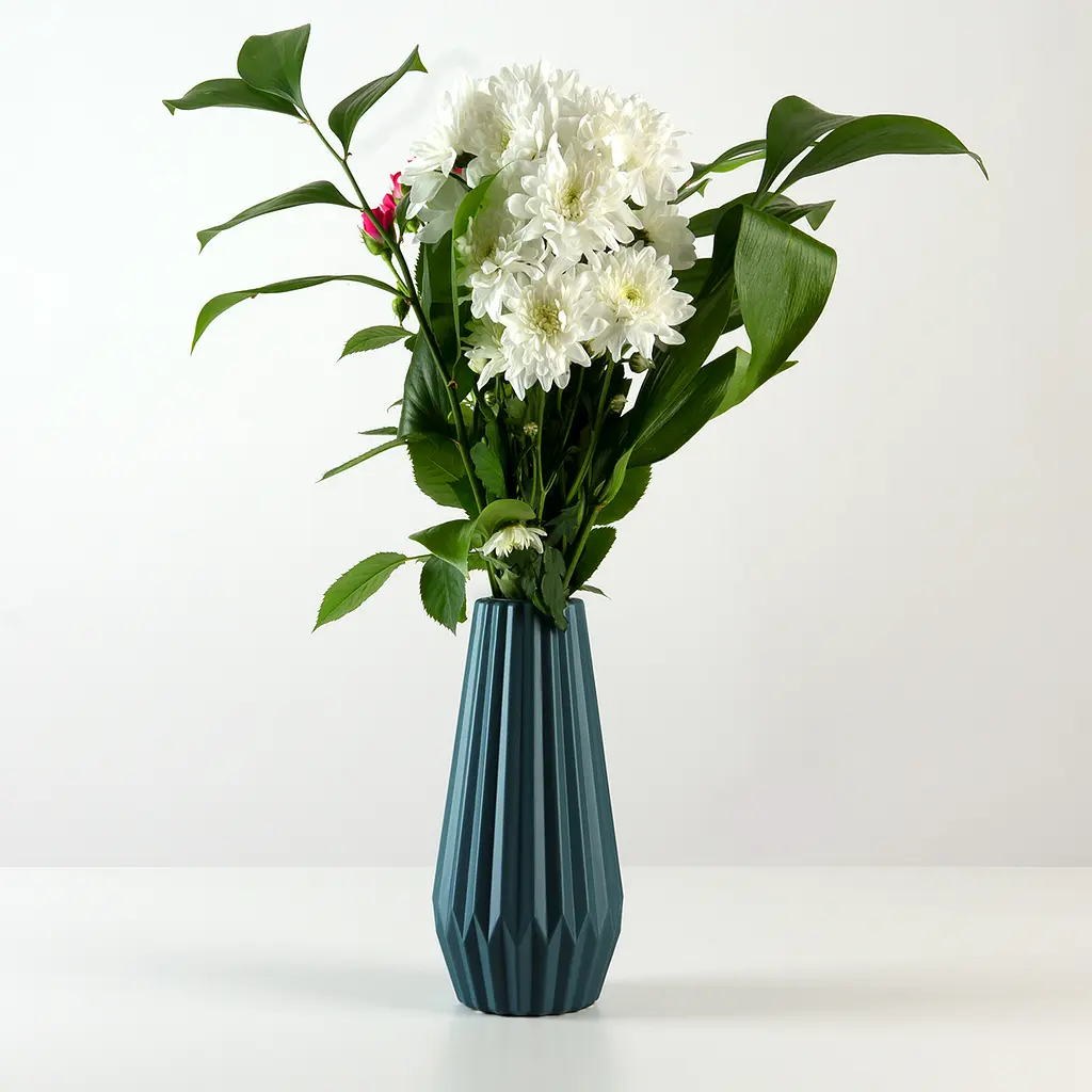 Ваза декоративна МВМ My Home, 22 см, синя (DH-FLOWERS-06 DARK BLUE) - фото 2