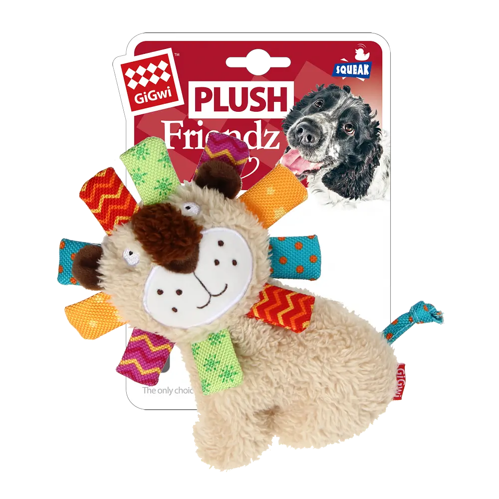 Іграшка для Собак Gigwi Plush Friendz Левеня з пищалкою 17х11х4 см - фото 2