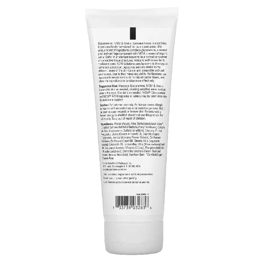 Препарат для суглобів і зв'язок Now Glucosamine MSM & Arnica Lotion 237 мл - фото 2