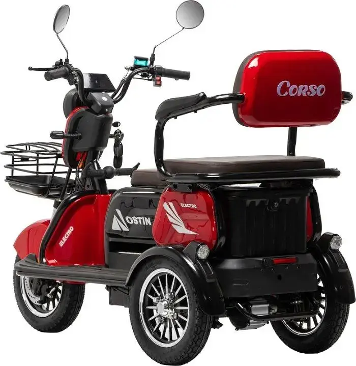 Електричний Трицикл Corso Ostin (1000W, 72V, 23Ah) + 1 Ящик Акумулятор, Гідравличні гальма Електробайк Скутер Синій - фото 3