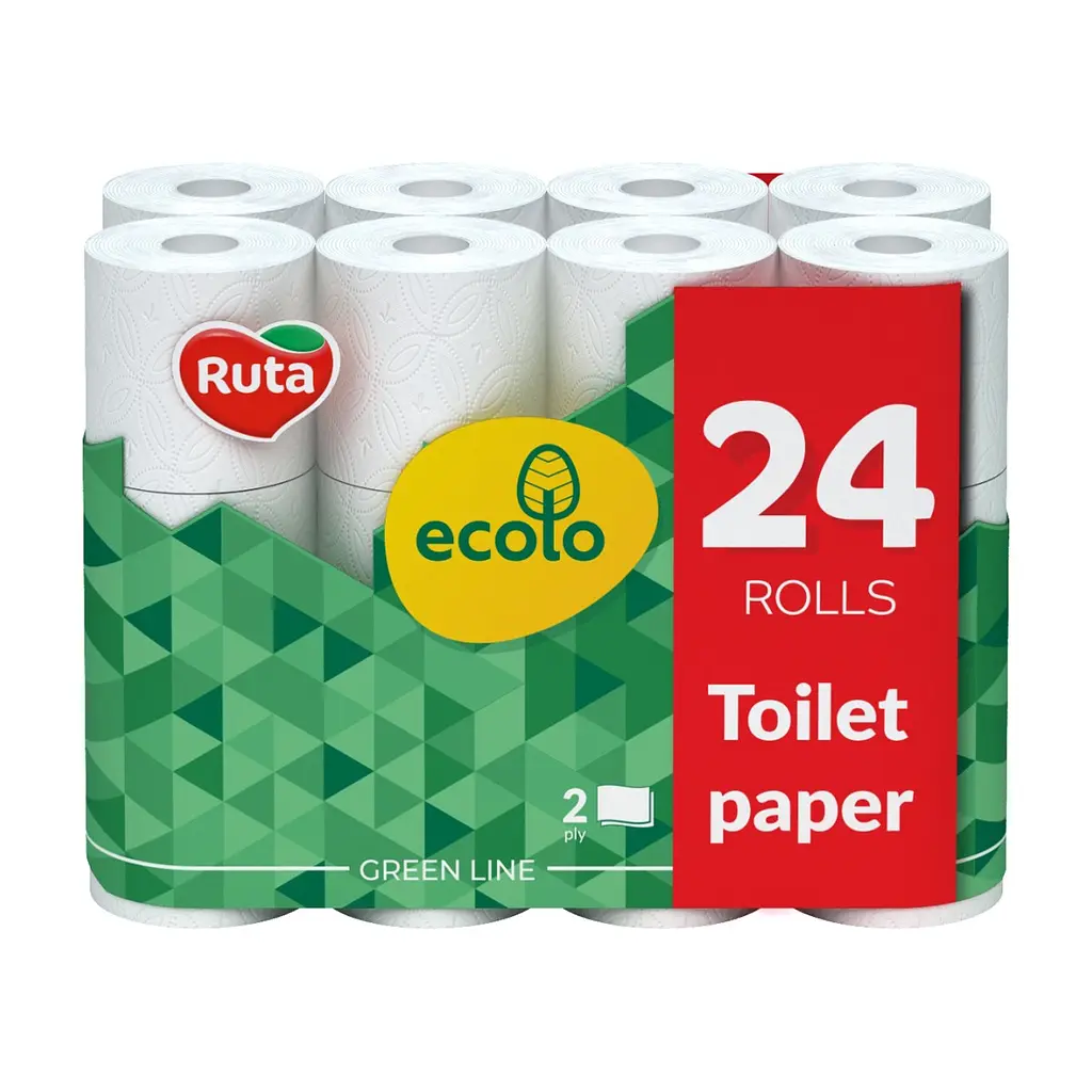 Туалетний папір Ruta Ecolo 2 шари 24 рулони (4820202895626)