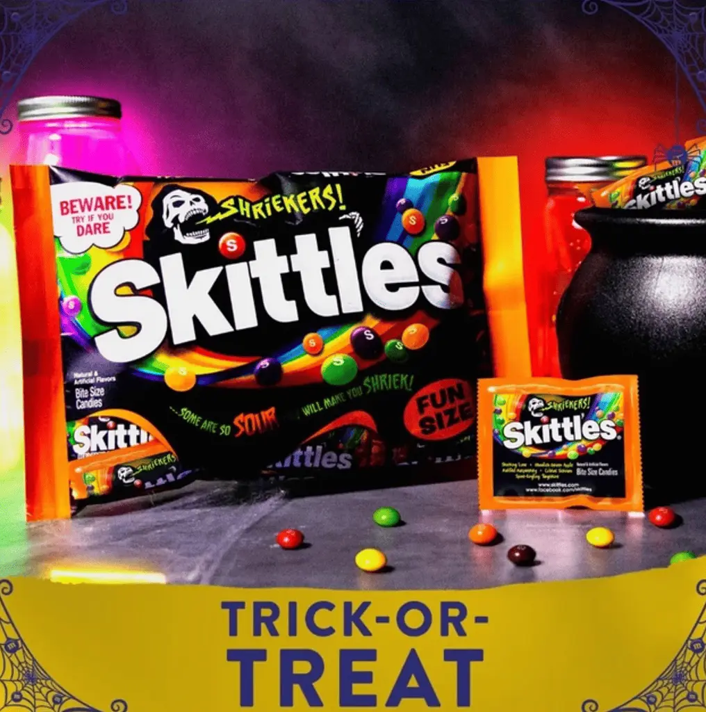 Драже Skittles Shriekers Sour Fun Size Halloween Candy 240г - фото 6