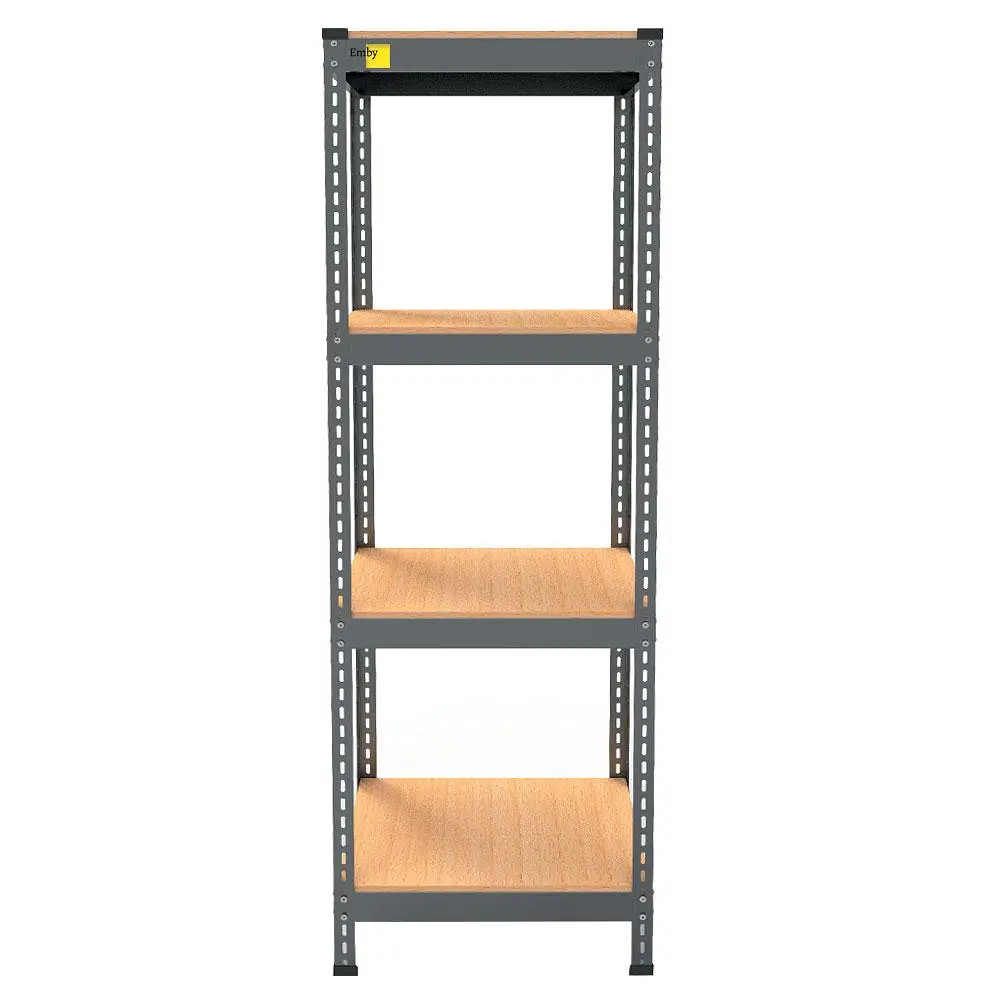 Металлический стеллаж Emby Light Series (размер 1500х450x300мм) 4 полки ДСП до 100кг Черный - фото 3
