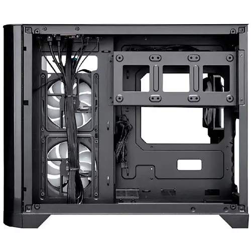 Корпус 1stPlayer UV6, Black, без БЖ, Mini Tower, Micro ATX / Mini ITX, 2xUSB 3.0, макс. CPU - 157 мм / VGA - 400 мм, 3x120 мм ARGB, бічна та передня панель із загартованого скла (UV6-BK-2FC7R-1FC7) - фото 4