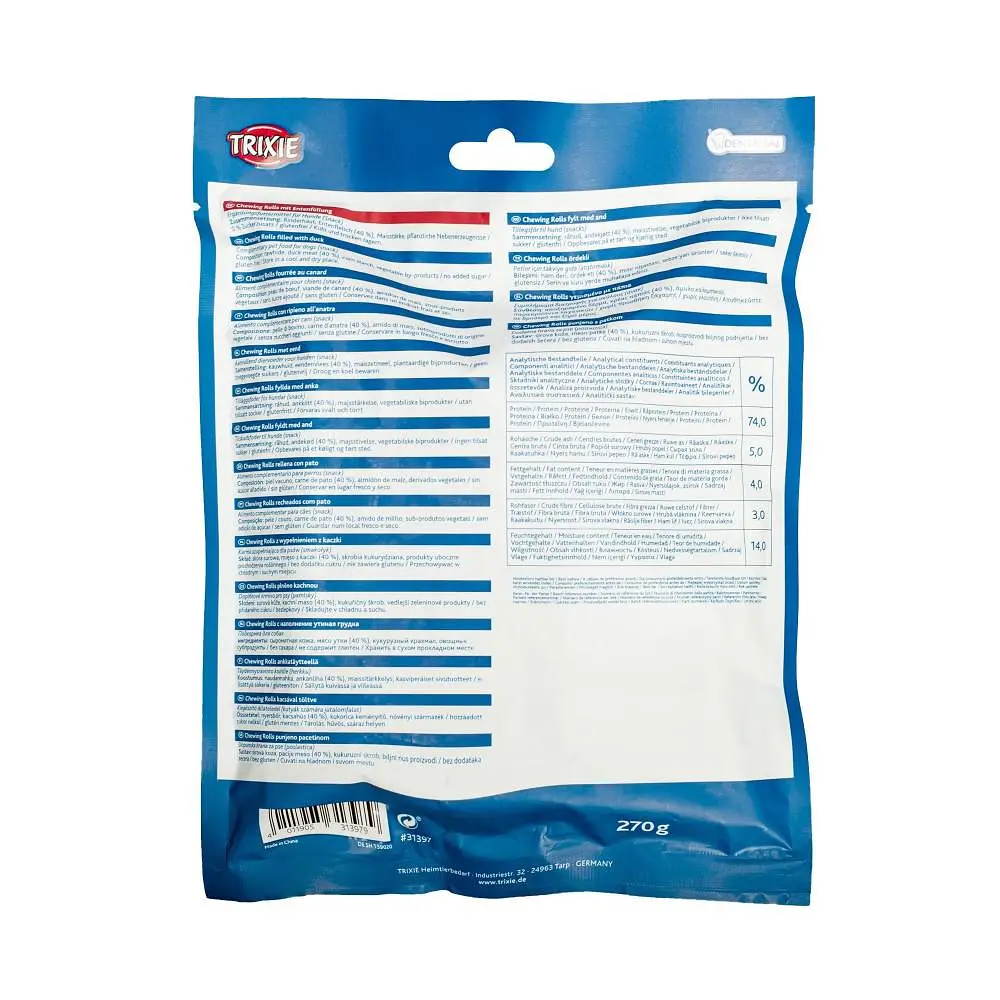 Лакомство для собак Trixie Палочка для чистки зубов с уткой Denta Fun 12 см 270 г (15 шт.) - фото 5
