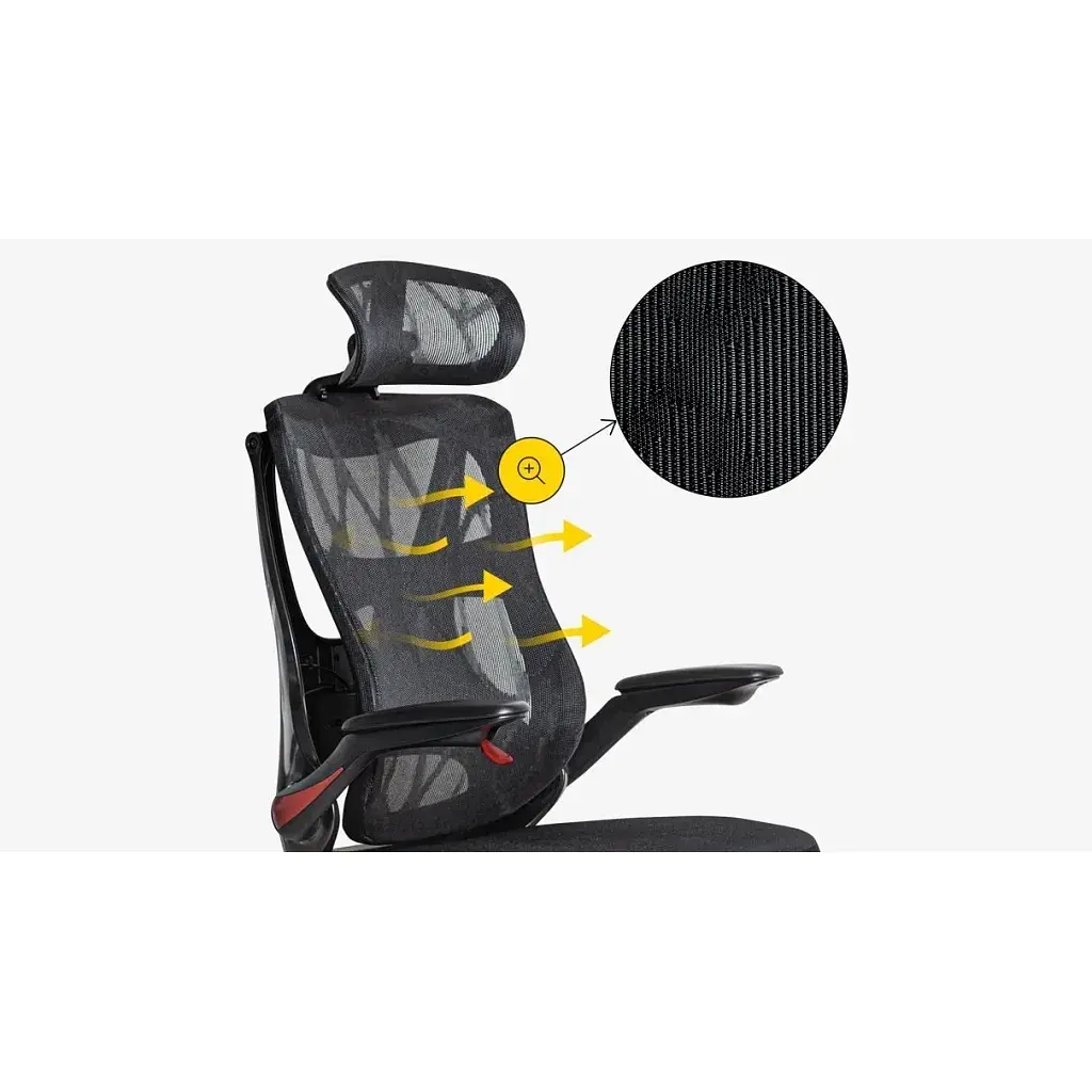 Офісне крісло Mealux Black Red (HF-G30 F/RB) - фото 5