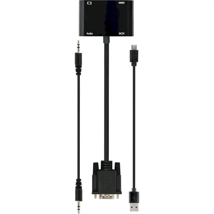 Адаптер-перехідник Cablexpert VGA на HDMI/VGA+Аудіо 3.5 (A-VGA-HDMI-02) - фото 4