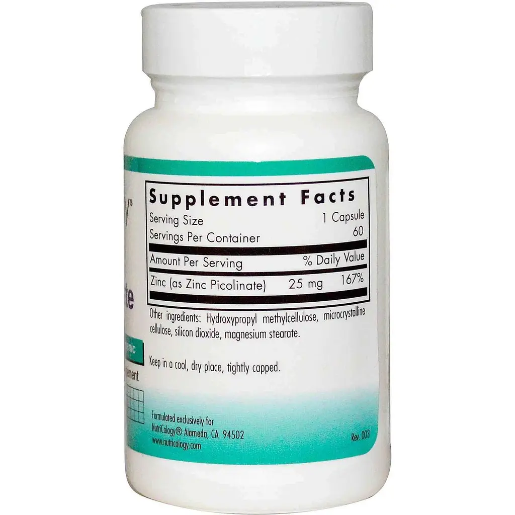 Цинк Пиколинат Nutricology Zinc Picolinate 60 капсул (ARG-50300) - фото 2
