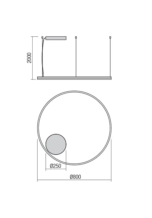 Подвесной светильник Redo ORBIT SU LED 55W 3000K D800 SAND WHITE (4.1.2) 01-1712 - фото 2