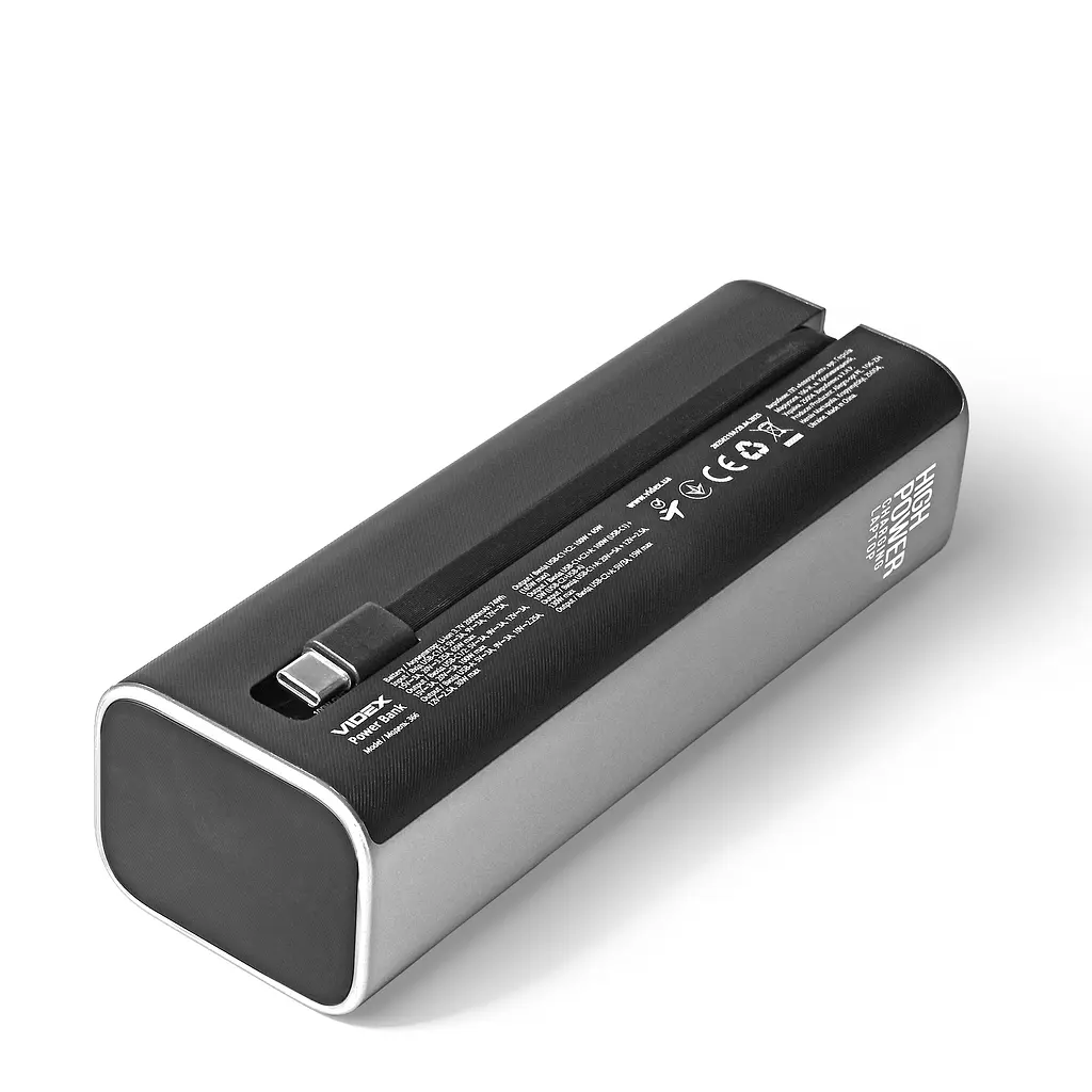 Павербанк 20000mAh VIDEX VPB-366 165W PD100W +Display VIDEX (28606-000) - фото 7