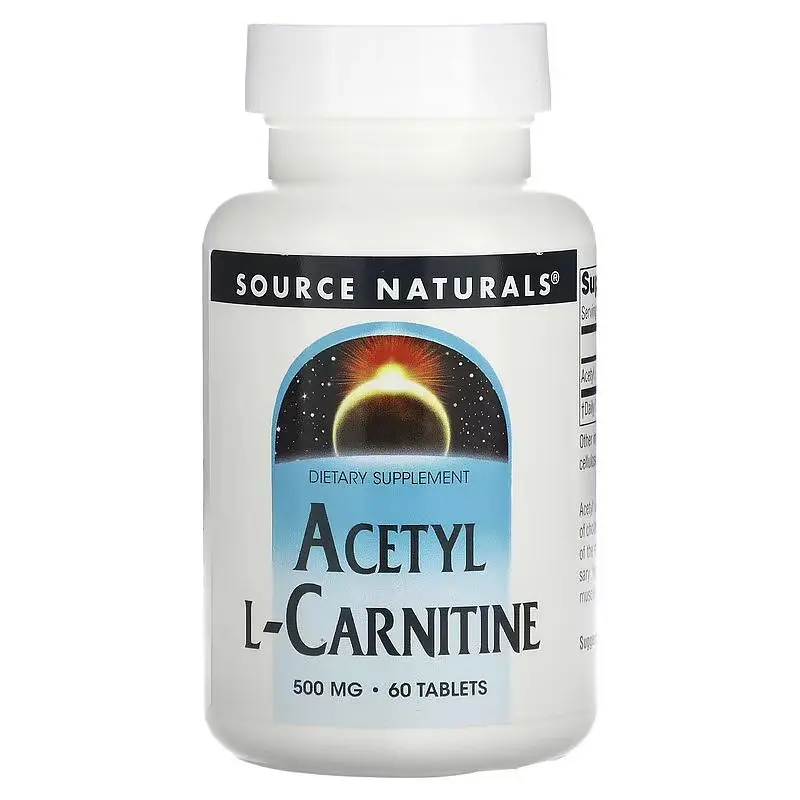 Жироспалювач Source Naturals Acetyl L-Carnitine 500 мг 60 таблеток - фото 2