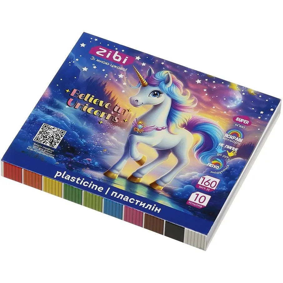 Пластилин Zibi Unicorn Kids Line 10 цветов 160 г (ZB.6281) - фото 2