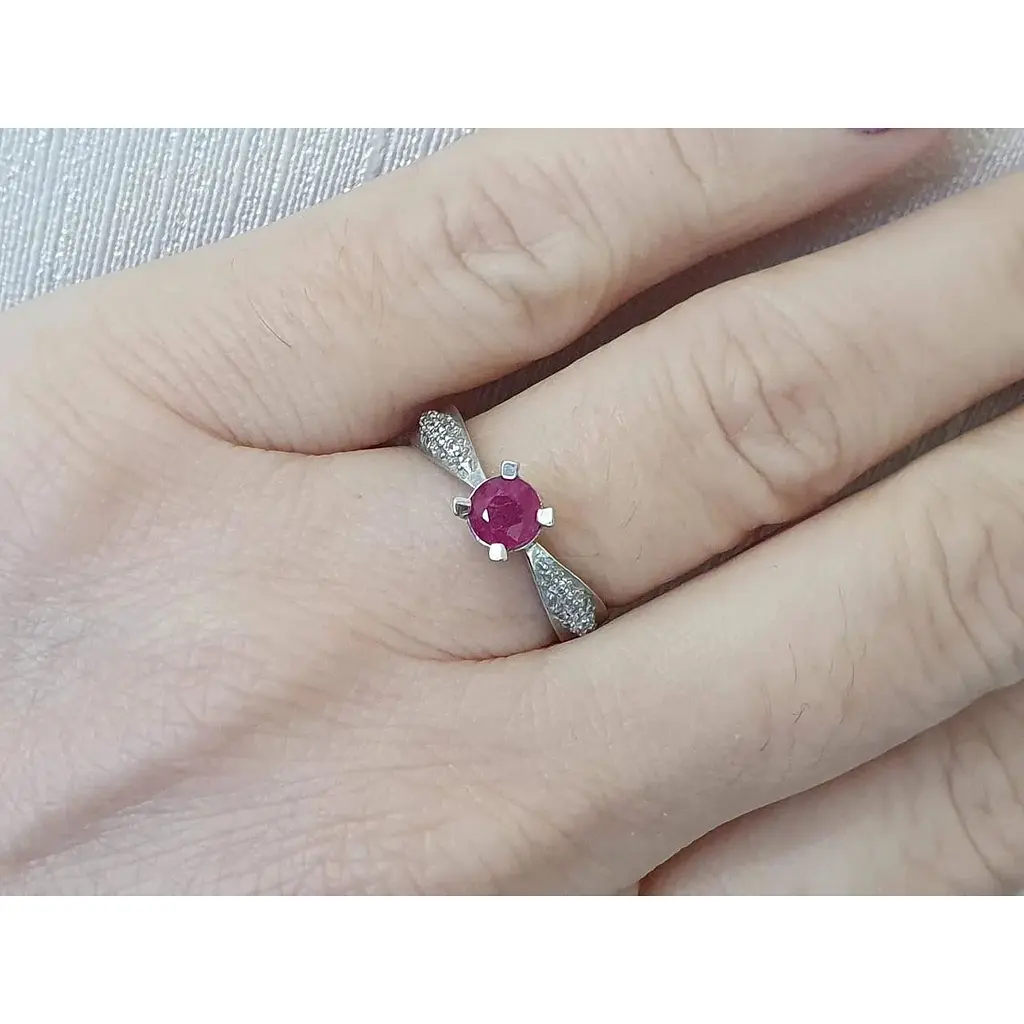 Серебряное кольцо Агни Анни с рубином. 1685/9Р-RUB 17,5 - фото 2